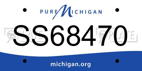 SS68470 Michigan License Plate