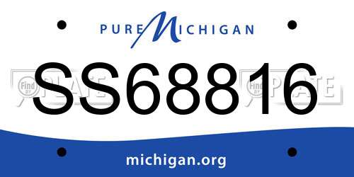 SS68816 Michigan License Plate