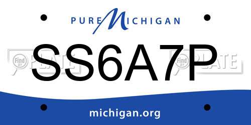 SS6A7P Michigan License Plate