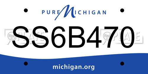 SS6B470 Michigan License Plate