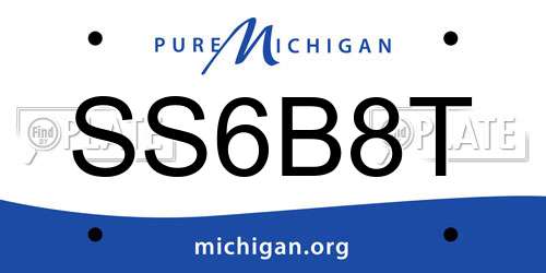 SS6B8T Michigan License Plate