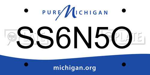 SS6N5O Michigan License Plate