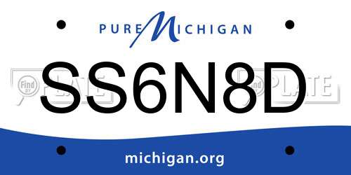 SS6N8D Michigan License Plate
