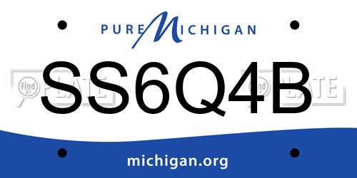 SS6Q4B Michigan License Plate