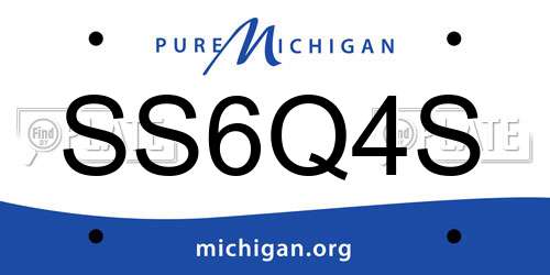 SS6Q4S Michigan License Plate
