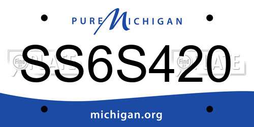 SS6S420 Michigan License Plate