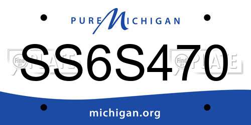 SS6S470 Michigan License Plate