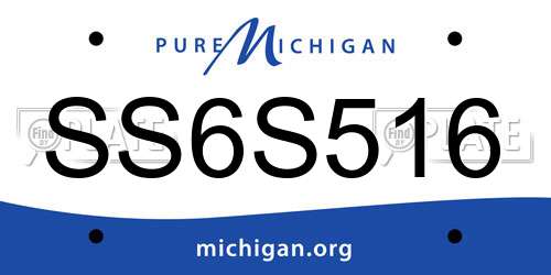 SS6S516 Michigan License Plate