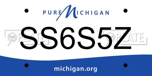 SS6S5Z Michigan License Plate