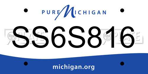SS6S816 Michigan License Plate