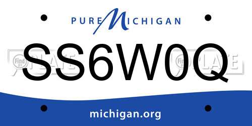 SS6W0Q Michigan License Plate