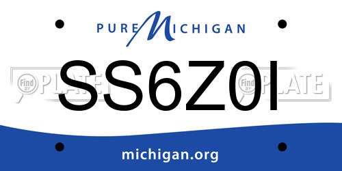 SS6Z0I Michigan License Plate