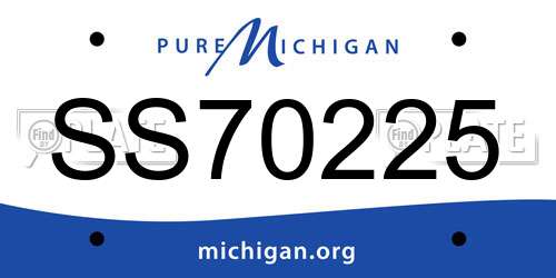 SS70225 Michigan License Plate