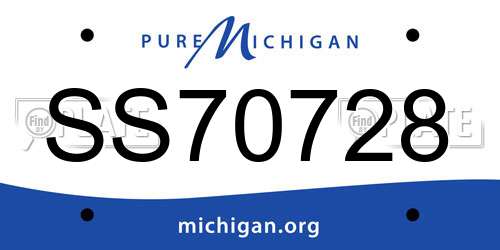 SS70728 Michigan License Plate