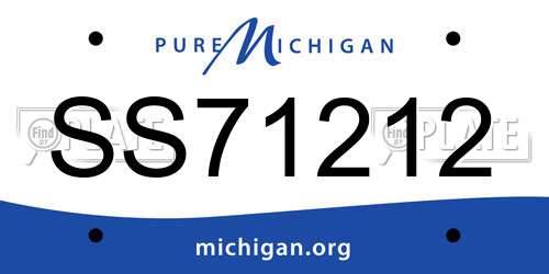 SS71212 Michigan License Plate