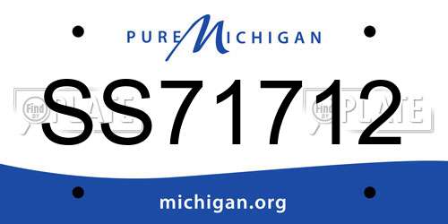 SS71712 Michigan License Plate
