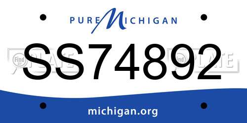 SS74892 Michigan License Plate