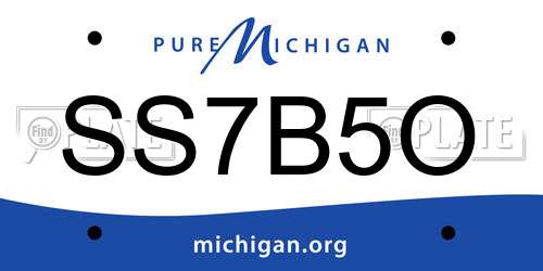 SS7B5O Michigan License Plate