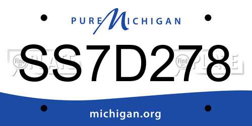 SS7D278 Michigan License Plate
