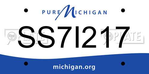 SS7I217 Michigan License Plate