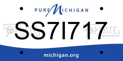 SS7I717 Michigan License Plate