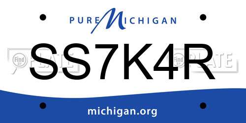 SS7K4R Michigan License Plate