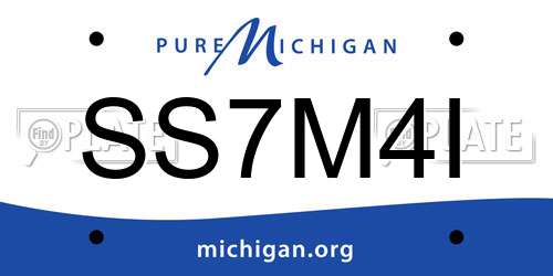 SS7M4I Michigan License Plate