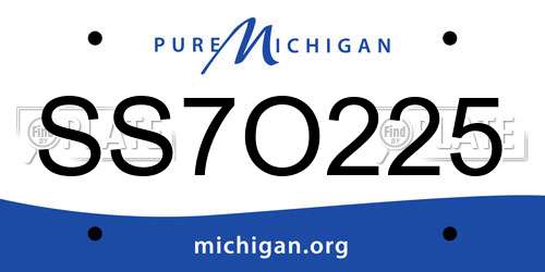 SS7O225 Michigan License Plate