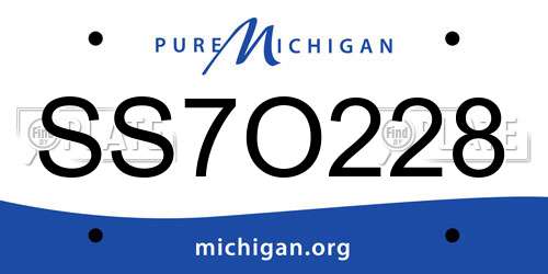 SS7O228 Michigan License Plate