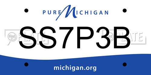 SS7P3B Michigan License Plate