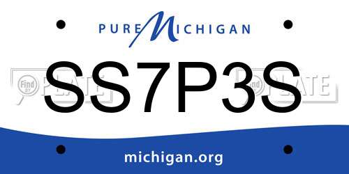 SS7P3S Michigan License Plate