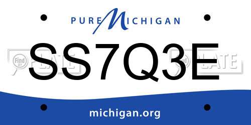 SS7Q3E Michigan License Plate