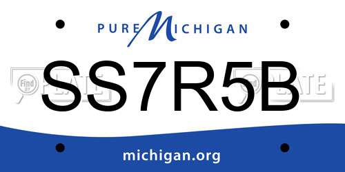 SS7R5B Michigan License Plate
