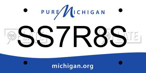 SS7R8S Michigan License Plate