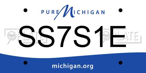 SS7S1E Michigan License Plate