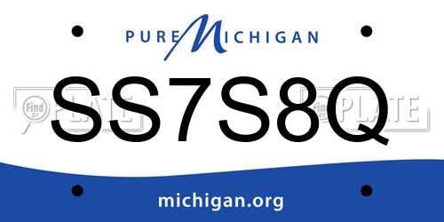 SS7S8Q Michigan License Plate