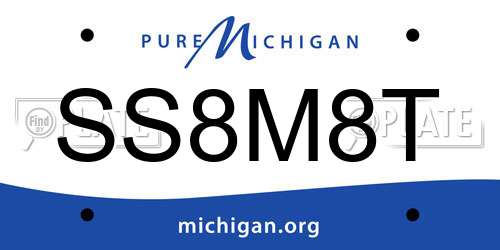 SS8M8T Michigan License Plate