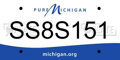 SS8S151 Michigan License Plate