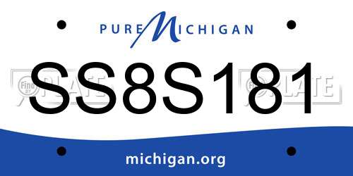 SS8S181 Michigan License Plate