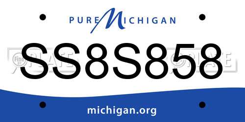 SS8S858 Michigan License Plate