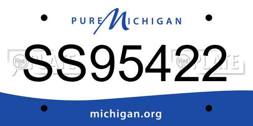 SS95422 Michigan License Plate