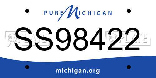 SS98422 Michigan License Plate