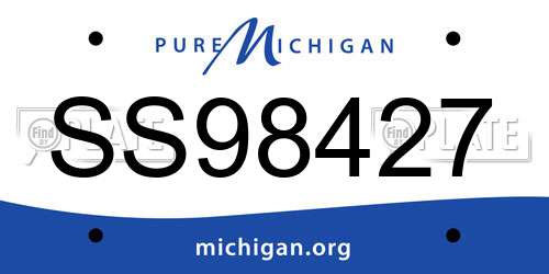 SS98427 Michigan License Plate