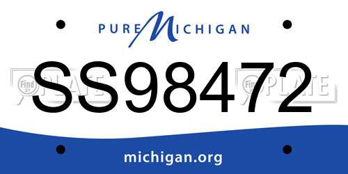 SS98472 Michigan License Plate