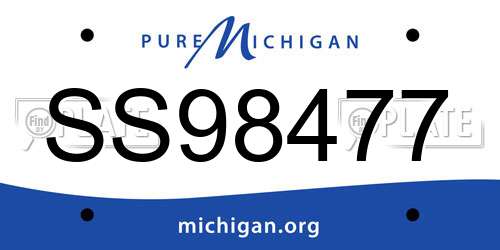 SS98477 Michigan License Plate