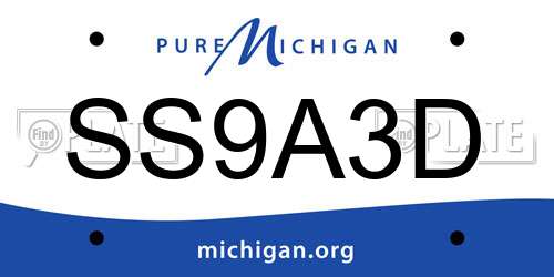 SS9A3D Michigan License Plate