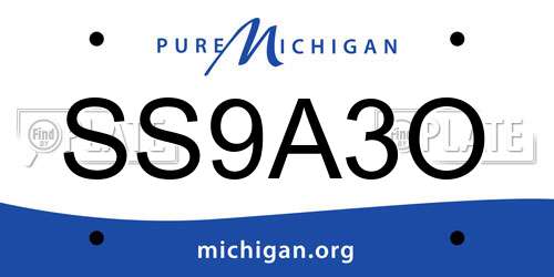 SS9A3O Michigan License Plate