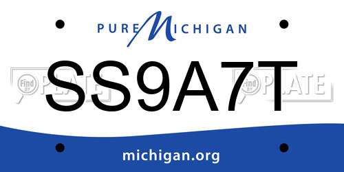SS9A7T Michigan License Plate