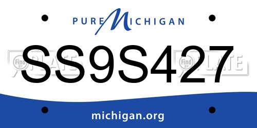 SS9S427 Michigan License Plate