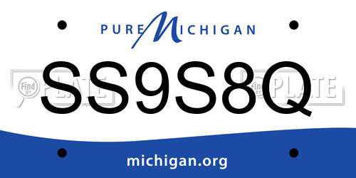 SS9S8Q Michigan License Plate